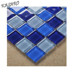 Blue Crystal Glass Swimming Pool Mosaic Tile