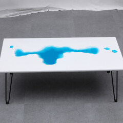 Small Size Light Luxury Solid Wood Dining Table  Dining Table Epoxy River  Desk