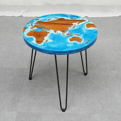 Nordic Epoxy Resin Solid Wood Round Dining Table Small Apartment Home Dining Table