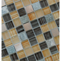 Wholesale Mosaic Decor Beautiful tiles Wall decorative Crystal Drawing Backsplash Glass mix Stone Mosaic Tile KGS-S3029