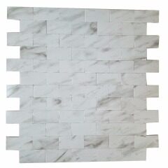 Fake White Marble Effect mosaic tile aluminum mosaic tiles Peel And Stick Wall Tile