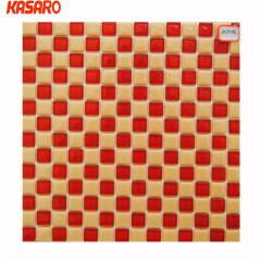 2014 New trend red mix yellow glass mosaic tiles, China glass mosaic tile, decorative glass tiles for living room KG-S3038