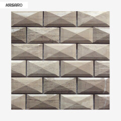 Wooden Grey Marble Mosaic Tile For Wall Decoration Home Decor