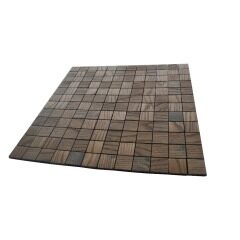 Wooden Effect Mosaic Wall Tile Aluminium Mosaic Tiles Peel And Stick Tiles