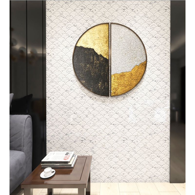 3D marble mosaic tile white and black cloudy mosaic for house