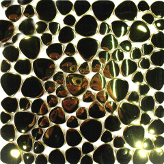 Gold Stainless Steel Tile, Round Metal Mosaic, Brushed Stainless Steel Mosaic Tile