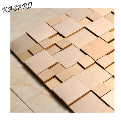 Gold brushed stainless steel metal mosaic