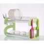 Kitchen Use Large Capacity Stainless Steel Wooden Colorful Foldable Dish Dryer Rack for Cup Bowl Organizer
