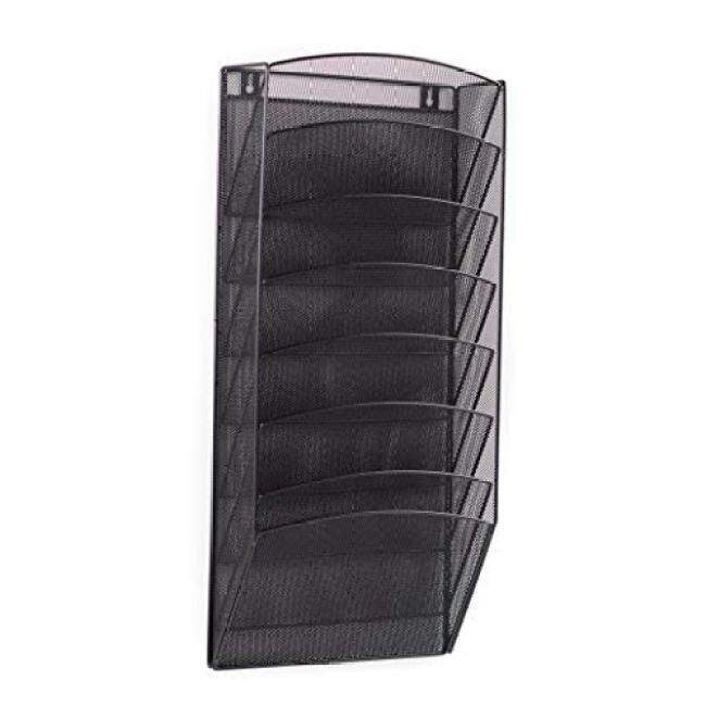 Amazon office home storage black mesh hanging wall mounted document file holder for letter organizer rack