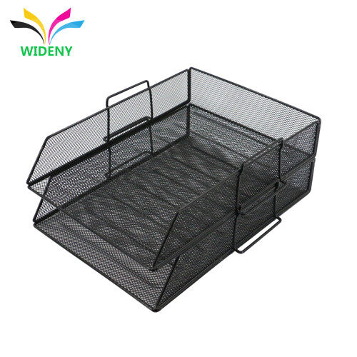 high quality multi-functional custom home office supplies black metal wire mesh file document holder desk organizer