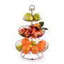 Custom Kitchen hot sale wrought iron cradle 3 tier fruit basket stand With Handle