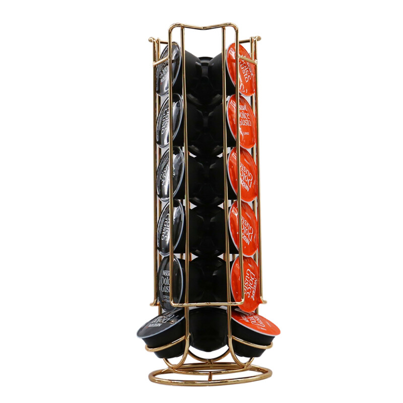 Stocked Standing Stackable Powder Coated Iron Metal Dolce Gusto Capsule Holder For 18 Pods
