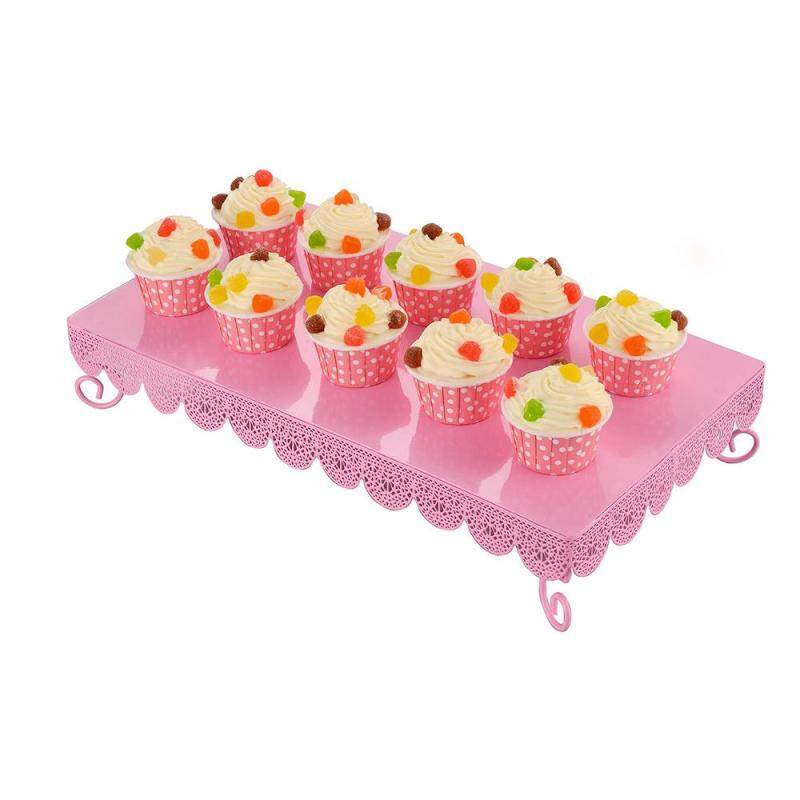 Customized New square wholesale party delicious for pink color cake stand