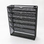 Space saving home office supply 5 tiers door mounted hanging wire mesh metal iron steel wall organizer with hook