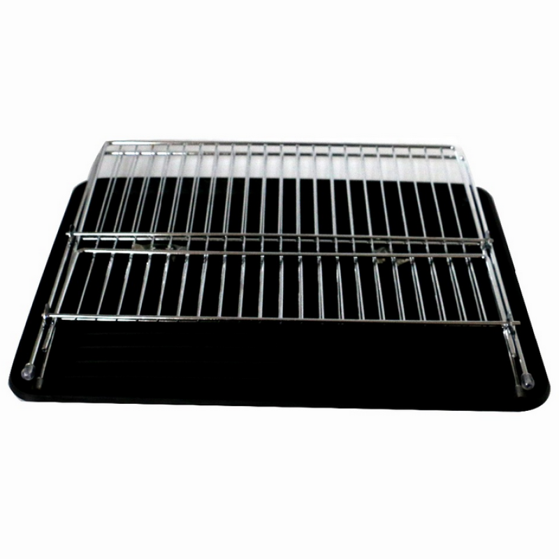 plated Steel Foldable X Shape 2 layer Shelf Small Dish Drainers with Drainboard