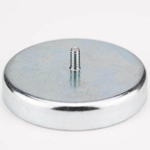Bright Nickel coating Strong Magnetic Neodymium mounting Pot Magnet with External thread can install hook