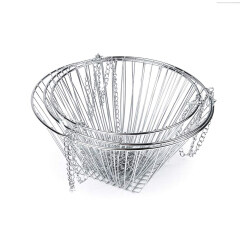 Wholesale kitchen receives the office Handwoven fruit basket with net cover Healthy metal fruit basket