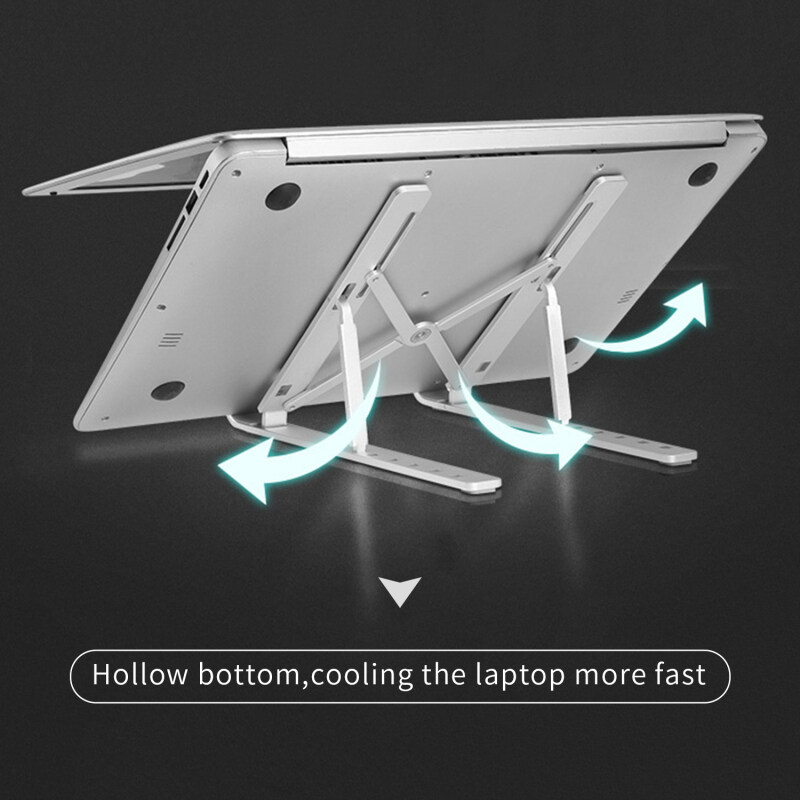 Best Popular Aluminium  Portable Foldable Adjustable Laptop Stand for Bed and Sofa at home office as desk table