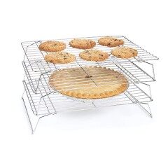 Grille de refroidissement en acier inoxydable à 3 niveaux en fil métallique de conception en gros pour la grille de biscuits de nourriture de pain de boulangerie de gâteau