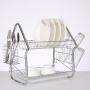 2019 Wideny house type metal 2 tiers folding dish rack tableware for home kichen