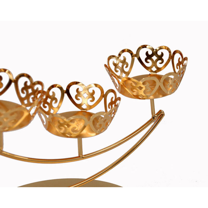 Popping Moon Like Appearance Golden Metal Detachable Wedding Cake Stand For Four Mini Cupcake