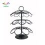 Wideny 360 degree rotating Chrome metal wire Storage Capsules Coffee stand