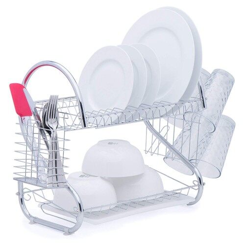 Custom Kitchen Storage 2 Tier Foldable Furniture Kitchen Dish Dryer Accessories Quality Iron Dish Racks