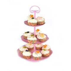 Sweejar Support à gâteau en céramique à 3 niveaux Dessert de mariage pour plateau de service de thé Cupcake Stand