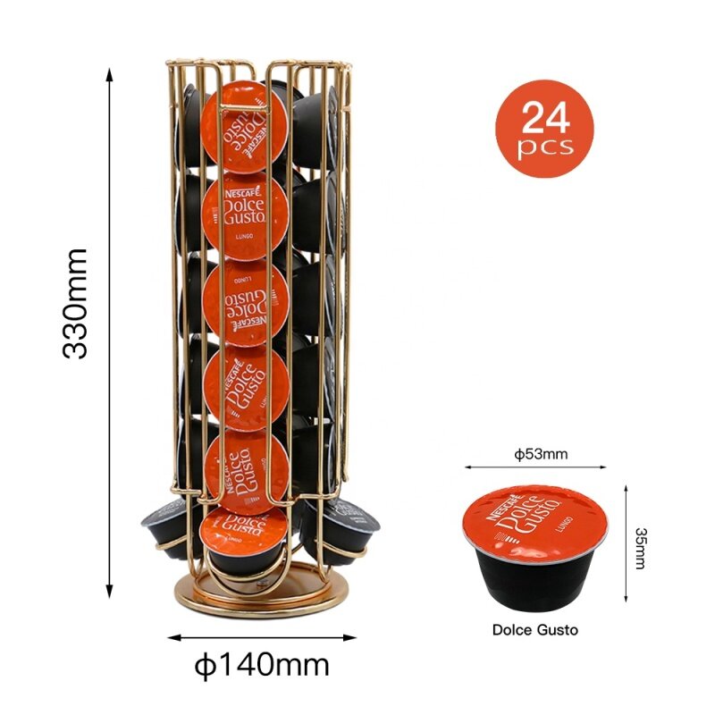 Rotate 360 degrees  24 Pods Nespresso coffee capsule storage rack For coffee holder