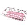 Deluxe Chrome plated Steel with Drainboard Cutlery Cup 1-Tier Kitchen Mini Metal Drying Dish Rack