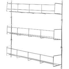 Wholesale Home Kitchen 3 Tiers Wall Mounted Black Metal Wire Mesh Spice Storage Holder