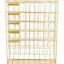 Wideny Office Gold Metal Wire 5 Tier Vertical Mount Hanging Wall File Organizer with Bottom Flat Tray