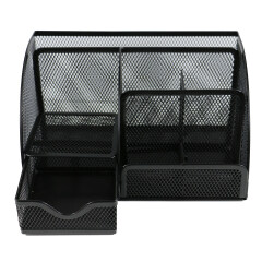 Wholesale Custom Office metal mesh wall black desk organizer with drawer