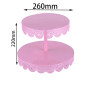 Multifunctional party decorative round shaped metal 2 tier cake stand