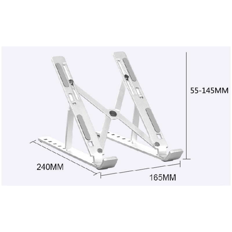 Aluminum Laptop Stand, Foldable Holder 6 Height Adjustable Aluminium Alloy Laptop Stand Adjustable