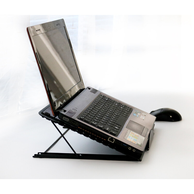 Suppliers Adjustable Black Powder Coated Iron Metal Mesh Foldable Security Laptop Holder for Notebook Mini Table