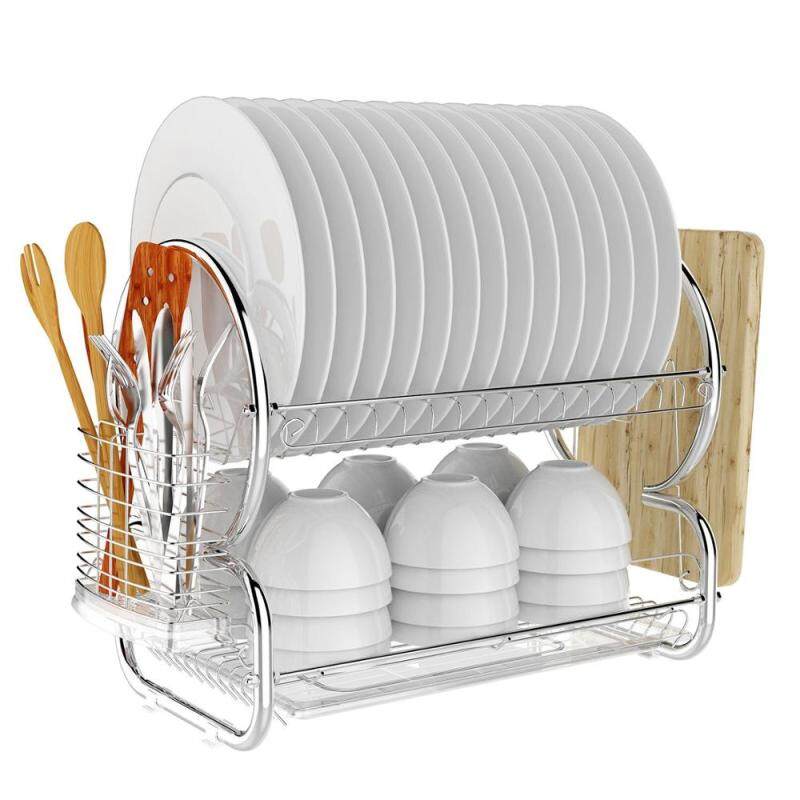 Customized Multi-function Kitchen Bowl Plate Organizer 2 Tier Metal Kitchen Dish Rack