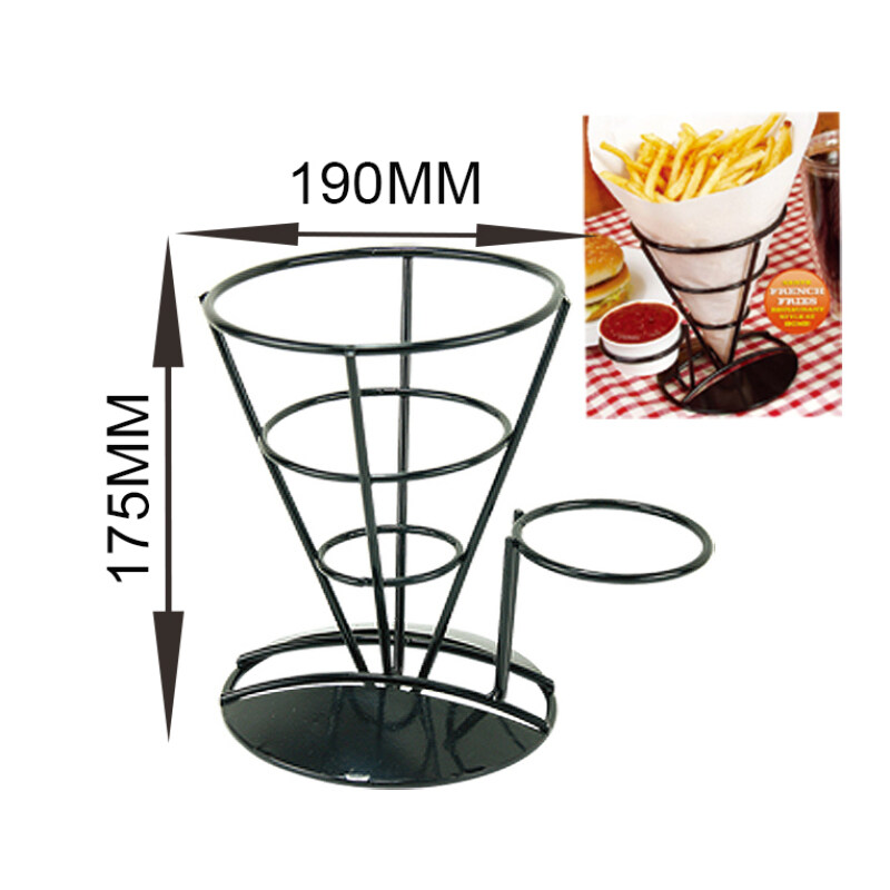 French Fry Holder with Ketchup Cups Set  Fries Cone Basket Stand french fries cone holder