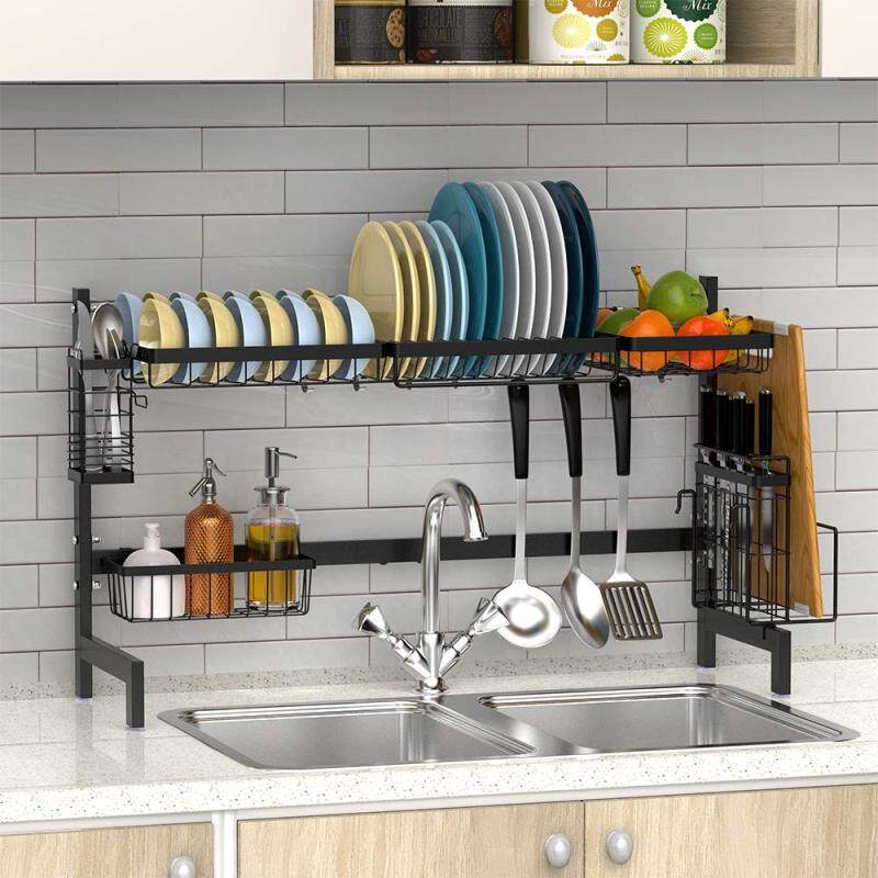 Wideny wholesale multi-function over the sink Removable black metal stainless steel utensil holder for foldable kitchen