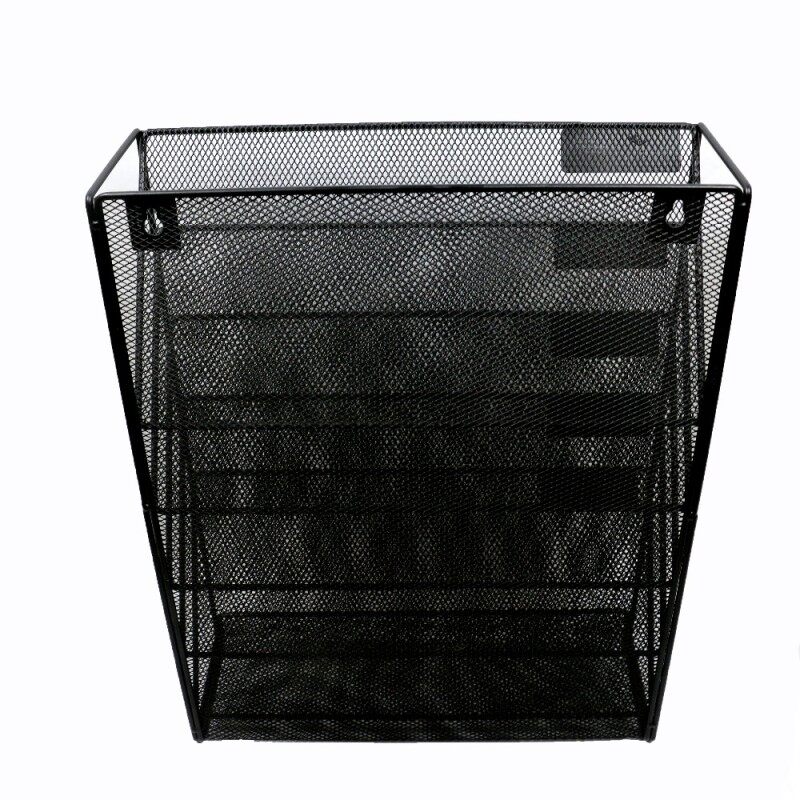 Amazon hot sale office stationery mesh 5 tier wall file organizer with clip holder