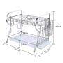 Wideny Home kichen different sizes collapsible 2 tiers dish rack with drain tray