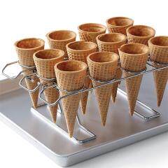 WIDENY magasin de gros plateau de table ruban chromé plaque fil métallique mini support de cône de crème glacée à 16 cavités pour les enfants