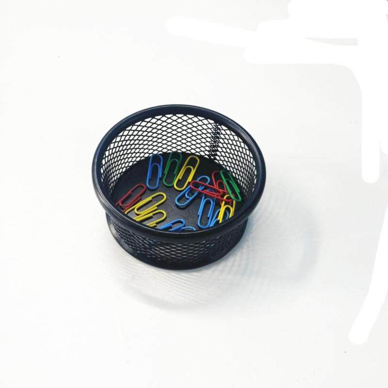 Wideny powder coated custom design logo package office stationery wire mesh metal desktop organizer paper clip holder