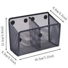 WIDENY Wholesale Small Metal Mesh Fridge Whiteboard 9 Magnetic Pencil Pen Holder For Office Storage