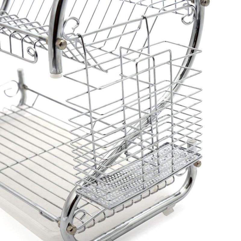 Home kitchen organizer counter iron metal wire stainless steel Cook Chrome Folding collapsible Spice drainer drying Dish Rack