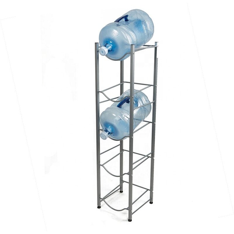 5-Tier Detachable Heavy Duty Chrome Water Bottle Cabby Rack with Holder
