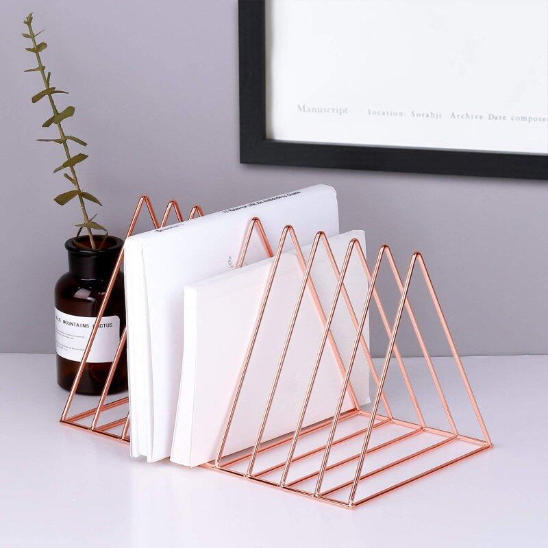Rose Gold 9 Tier Section Mail Document File Organizer Use for Office Home Iron wire Plating File Letter Tray