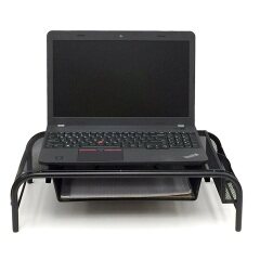 Bureau à domicile école noir métal maille fil organisateur de bureau ordinateur portable moniteur support avec tiroir