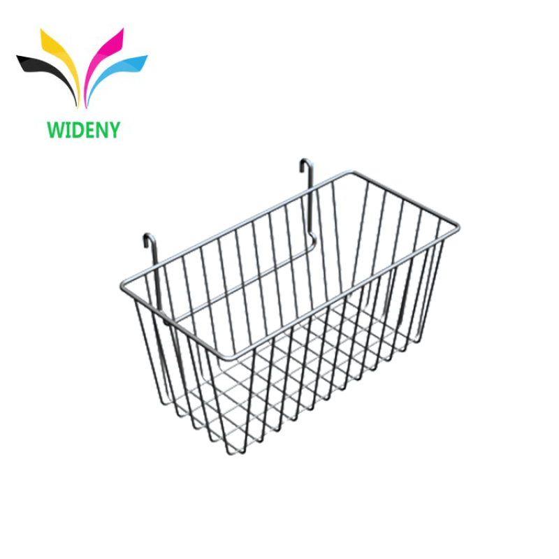 Customized powder coating wrought iron wire pegboard hanging basket