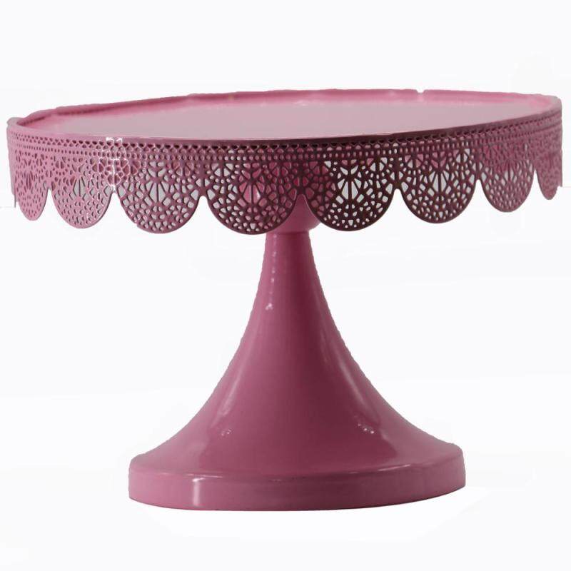 Revolving round wedding Party pink iron plate metal cup cake stand for wedding crystals cake